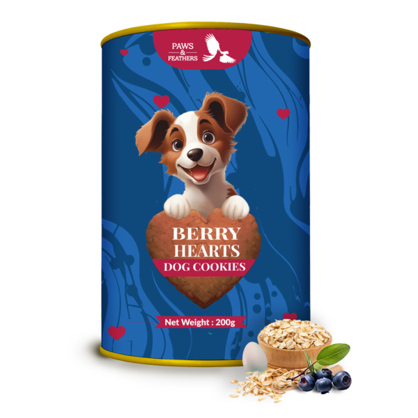 Berry Hearts Dog Cookies